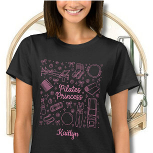 Lustige Pinke Pilates Prinzessin Coquette Workout  T-Shirt