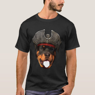 Lustige Pirat Rottweiler Pug Hunde Geschenke T-Shirt