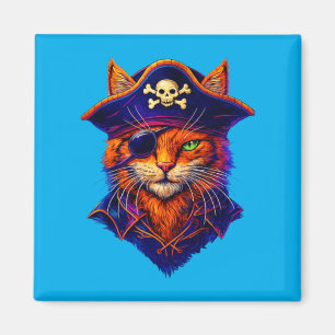 Lustige Piratenkatze Halloween-Kitten-Kostüm für j Magnet