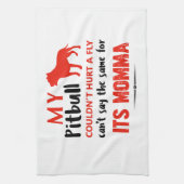 Lustige Pitbull-Mamaentwürfe Geschirrtuch (Vertikal)