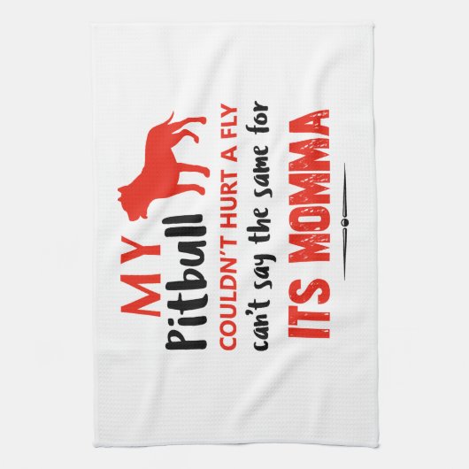 Lustige Pitbull-Mamaentwürfe Geschirrtuch (Vertikal)