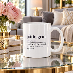 Lustige Pittie-Kaffeetasse mit heraushängender Zun Kaffeetasse