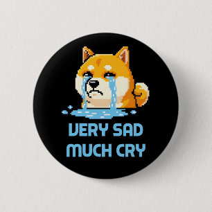 Lustige Pixel-Art-Shiba-Inu-Hund-Meme Button