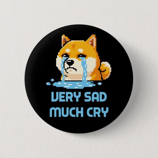 Lustige Pixel-Art-Shiba-Inu-Hund-Meme Button (Vorderseite)