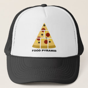 Lustige Pizza-Ernährungspyramide Trucker-Mütze Truckerkappe