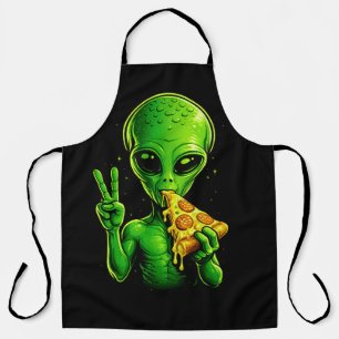 Lustige Pizza-Kochschürze Alien Pizza Liebhaber Ko Schürze