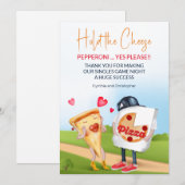 Lustige Pizza Liebe Dankeskarte (Vorne/Hinten)