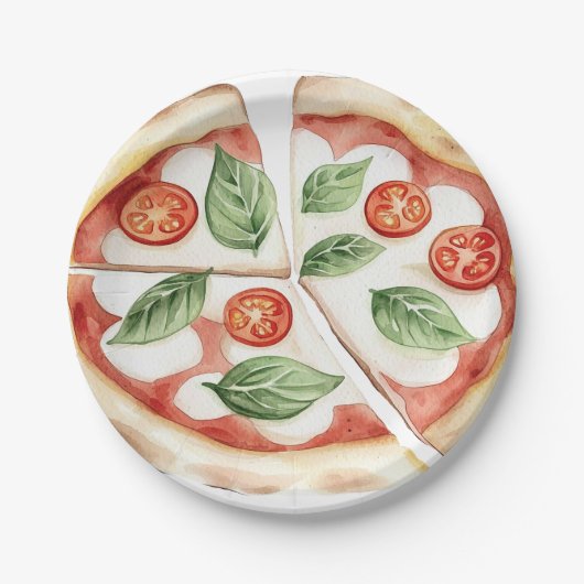 Lustige Pizza-Papierteller Pappteller (Vorderseite)