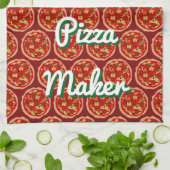 Lustige Pizzadruckküchen-Geschirrtuch-Geschenkidee Handtuch (Gefaltet)