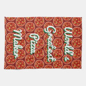 Lustige Pizzadruckküchen-Geschirrtuch-Geschenkidee Handtuch (Horizontal)