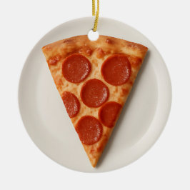 Lustige Pizzascheibe – Personalisiertes Weihnachts Keramik Ornament