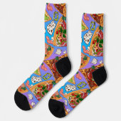 Lustige Pizzastücke Socken (Linkes Detail)