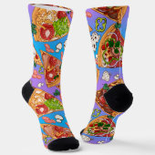 Lustige Pizzastücke Socken (Gewinkelt)