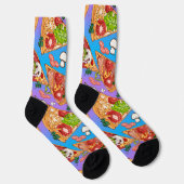 Lustige Pizzastücke Socken (Rechts)