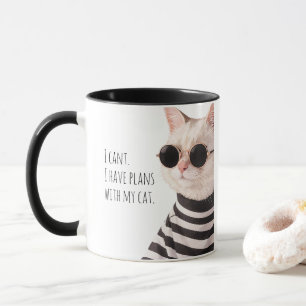 Lustige Pläne mit meiner Katze Süße Zeichnung Typo Tasse
