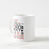 Lustige Poker-Diät-Chips-Spruch Kaffeetasse (Vorderseite Links)