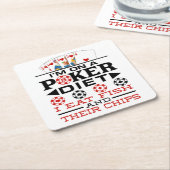 Lustige Poker-Diät-Chips-Sprüche Rechteckiger Pappuntersetzer (angewinkelt)