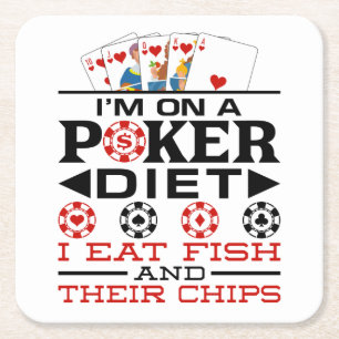 Lustige Poker-Diät-Chips-Sprüche Rechteckiger Pappuntersetzer