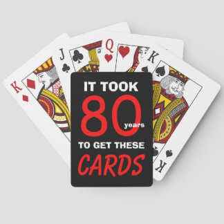 Lustige Poker-Spielkarten zum 80. Geburtstag Spielkarten