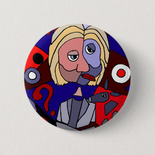 Lustige politische abstrakte Kunst Hillary Clinton Button