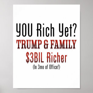 Lustige politische korrupte Trump wird reicher im  Poster