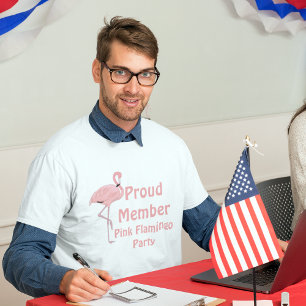 Lustige politische Parodie Rosa Flamingo-Party T-Shirt