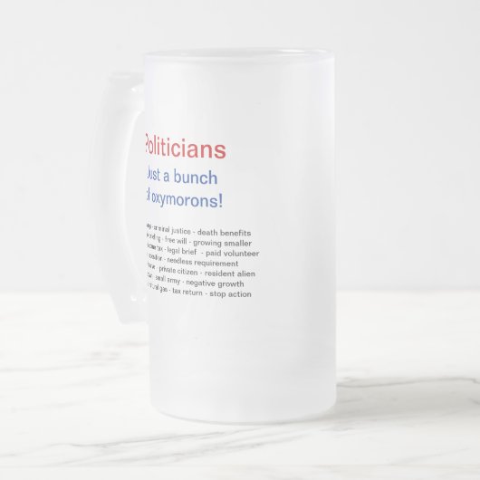 Lustige politische Spaß-Tassen Mattglas Bierglas (Vorderseite Links)