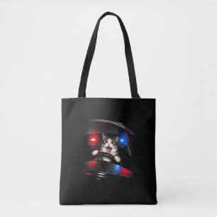 Lustige Polizei Katze fährt Auto Vintage Katze Mem Tasche