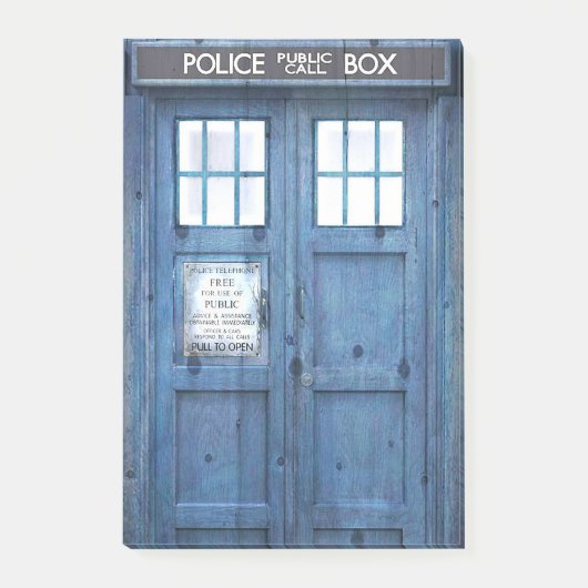 Lustige Polizei ruft allgemeine Telefonzelle an Post-it Klebezettel (Vorderseite)