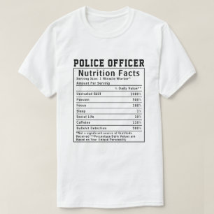 Lustige Polizeibeamte Ernährungsfakten Stellvertre T-Shirt