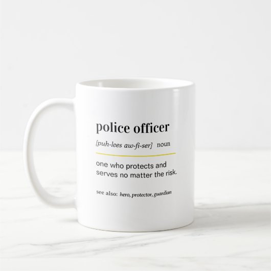 Lustige Polizeibeamter Geschenk Kaffeetasse (Links)