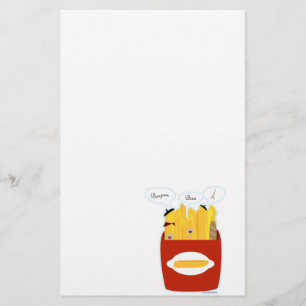 Lustige Pommes-Frites Briefpapier