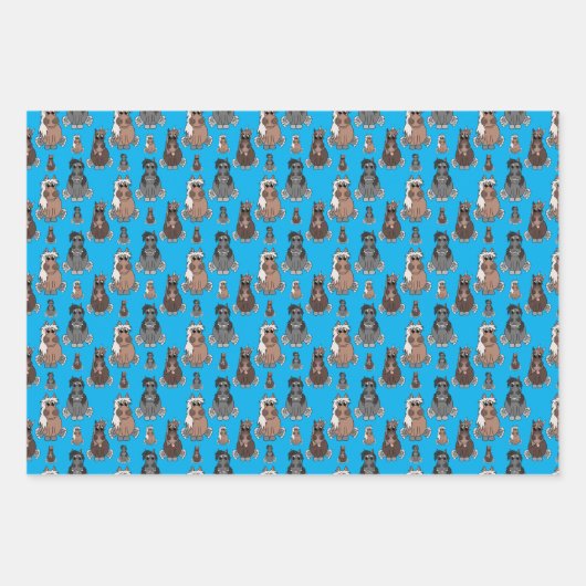 Lustige Pony 3 Farben Geschenkpapier Set (Vorderseite 2)