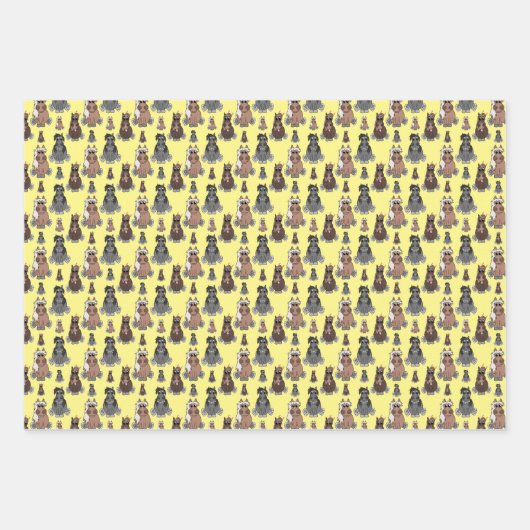 Lustige Pony 3 Farben Geschenkpapier Set (Vorderseite)