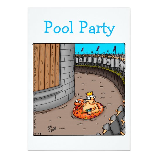 Lustige PoolParty Einladung Zazzle.de
