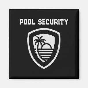 Lustige Pool-Sicherheits-Mama-Vater-Polizei-Meerju Magnet