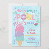 Lustige Poolparty-Geburtstagseinladung Einladung (Vorderseite)