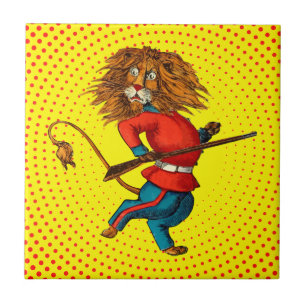 Lustige Pop-Art-Britischer-Löwe-Keramikfliese Fliese