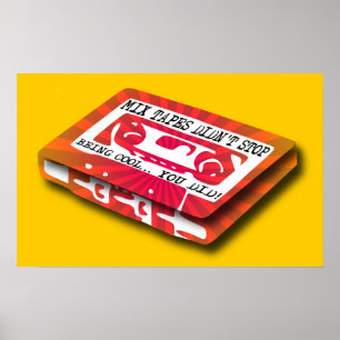 Lustige Poster-Schallplatten-Mischung Drucken Poster