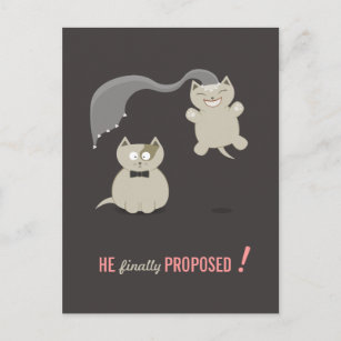 Lustige Postkarte der Cartoon-Katzen Save the Date