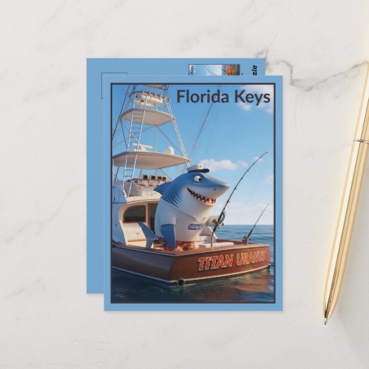 Lustige Postkarte von den Florida Keys (Vorderseite/Rückseite Beispiel)