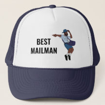 Lustige Postmitarbeiter Tanz Dankbarkeit Hut