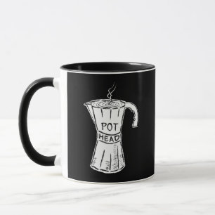 Lustige Pot-Head-Kaffeetasse Schwarz Tasse