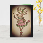 Lustige Prancer-Weihnachtskarte Karte (Gelbe Blume)