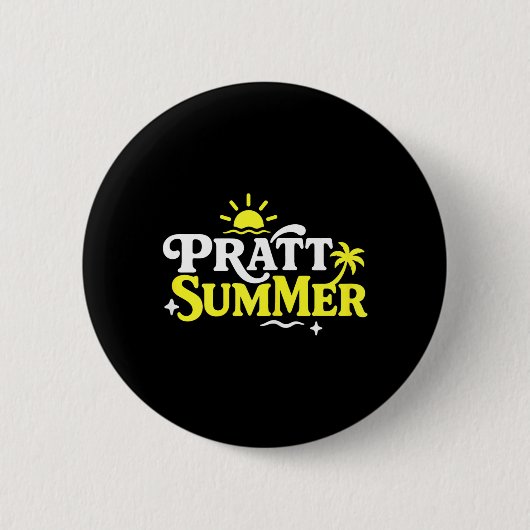 Lustige Pratt Sommer Grafikdesign Button (Vorderseite)