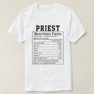 Lustige Priester-Ernährungsfakten Geschenk für rel T-Shirt