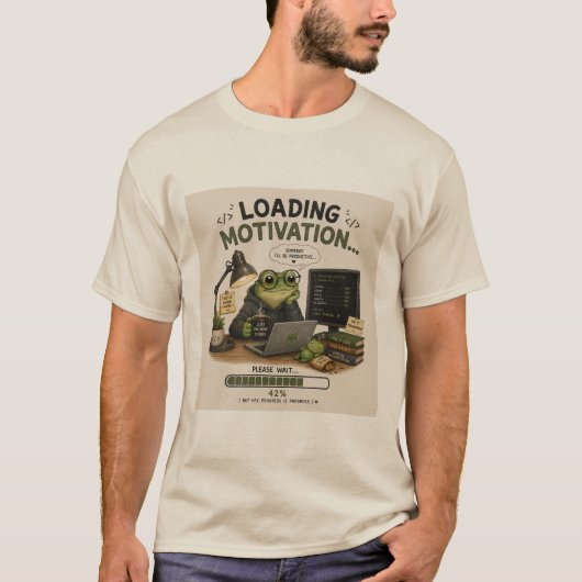 Lustige Programmierer T-Shirt mit Lade-Motivation (Vorderseite)