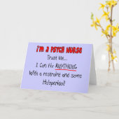 Lustige Psych Krankenschwester-Geschenke Karte (Gelbe Blume)