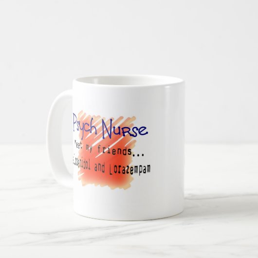 Lustige Psych Krankenschwester-T - Shirts und Kaffeetasse (Vorderseite Links)