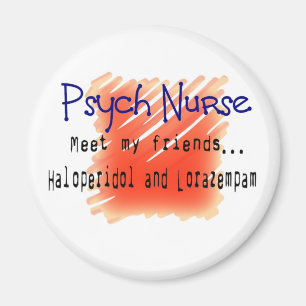 Lustige Psych Krankenschwester-T - Shirts und Magnet
